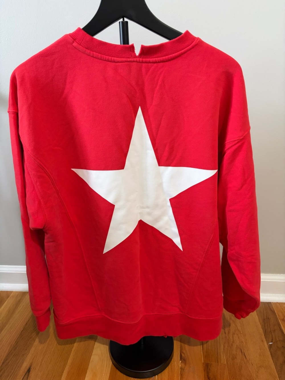 JoyLab Red Crewneck Sweatshirt with White Label